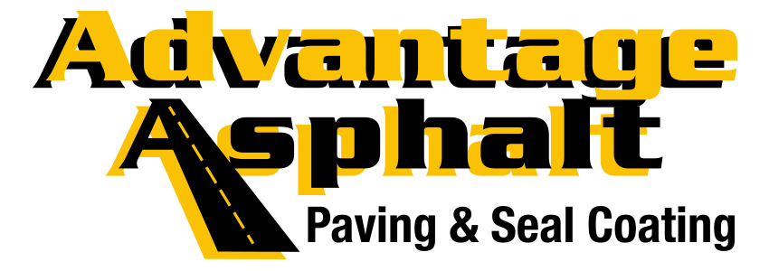 Advantage Asphalt logo features a stylized road in the "A" and "Paving & Seal Coating" beneath, reflecting their expertise as an Asphalt Paving Contractor serving Arnold MD.